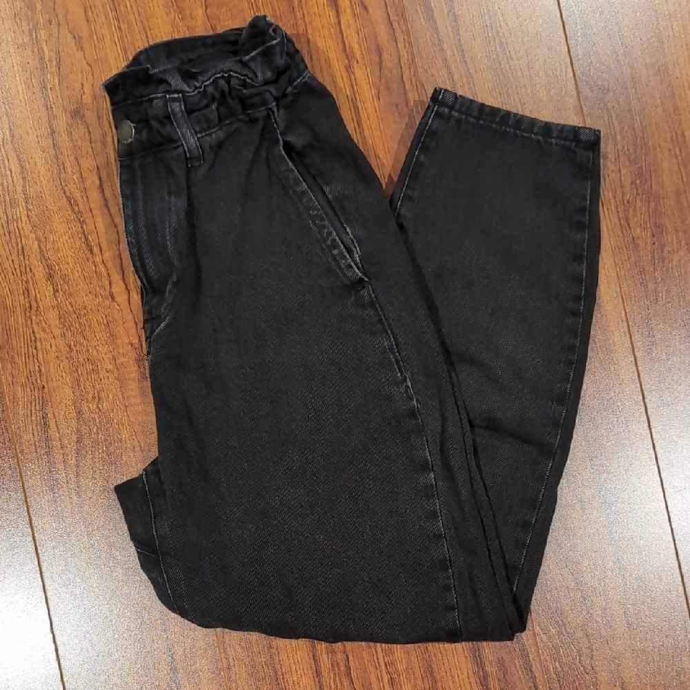 Zara Paper bag Waist Black Women's Jeans